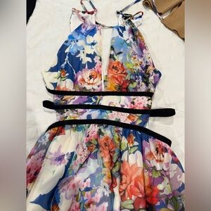 Express Cutout Floral Maxi Dress